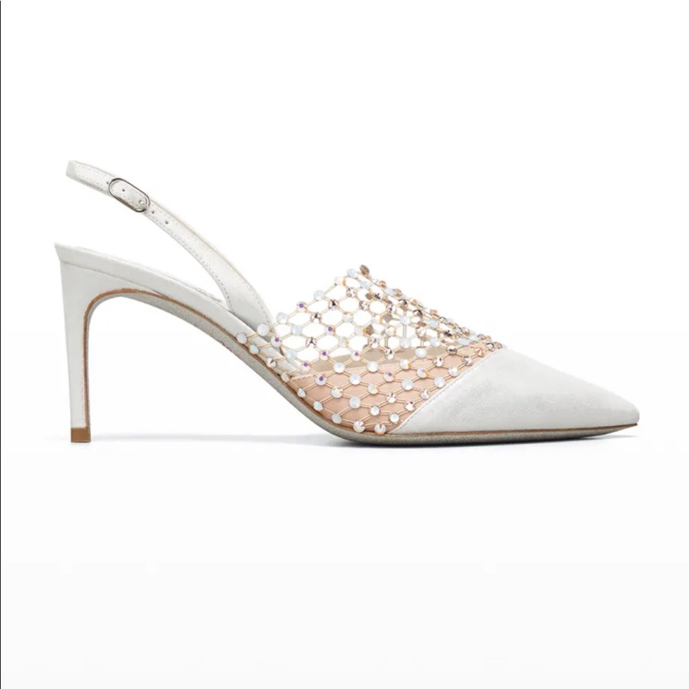 Rene Caovilla Galaxia Ivory Wendy/White Opal-Gold Quartz